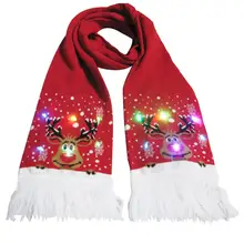 Рождественский шарф светящиеся вязаный шарф для мужчин и женщин теплая Ленточки украшения хрустальный шар вечерние подарок на день рождения праздник шарф Для женщин