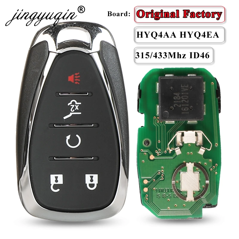 Jingyuqin 315/433 МГц ID46 чип HYQ4AA HYQ4EA полный умный 5BT дистанционный брелок для Chevrolet Camaro