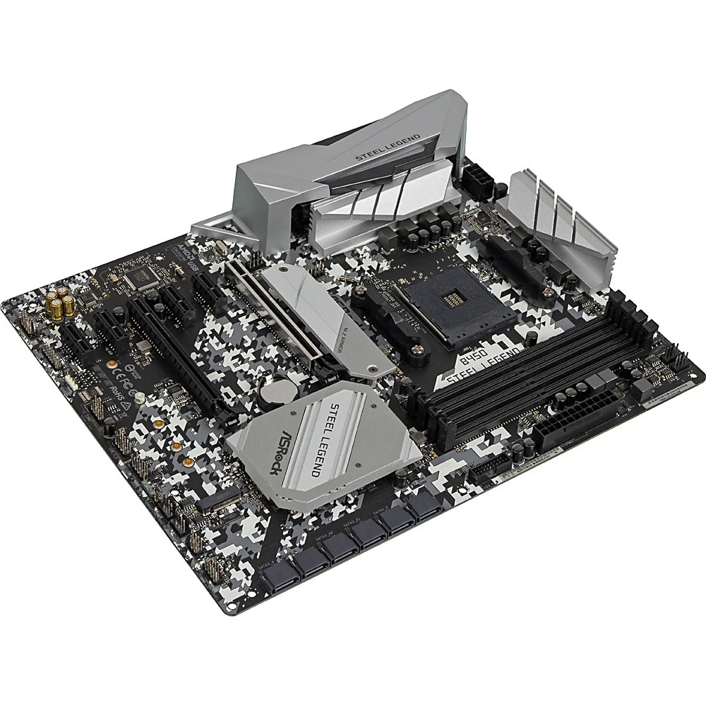 Материнская плата Asrock B450 STEEL LEGEND Soc-AM4 AMD B450 4xDDR4 ATX AC`97 8ch(7.1) GbLAN RAID+HDM