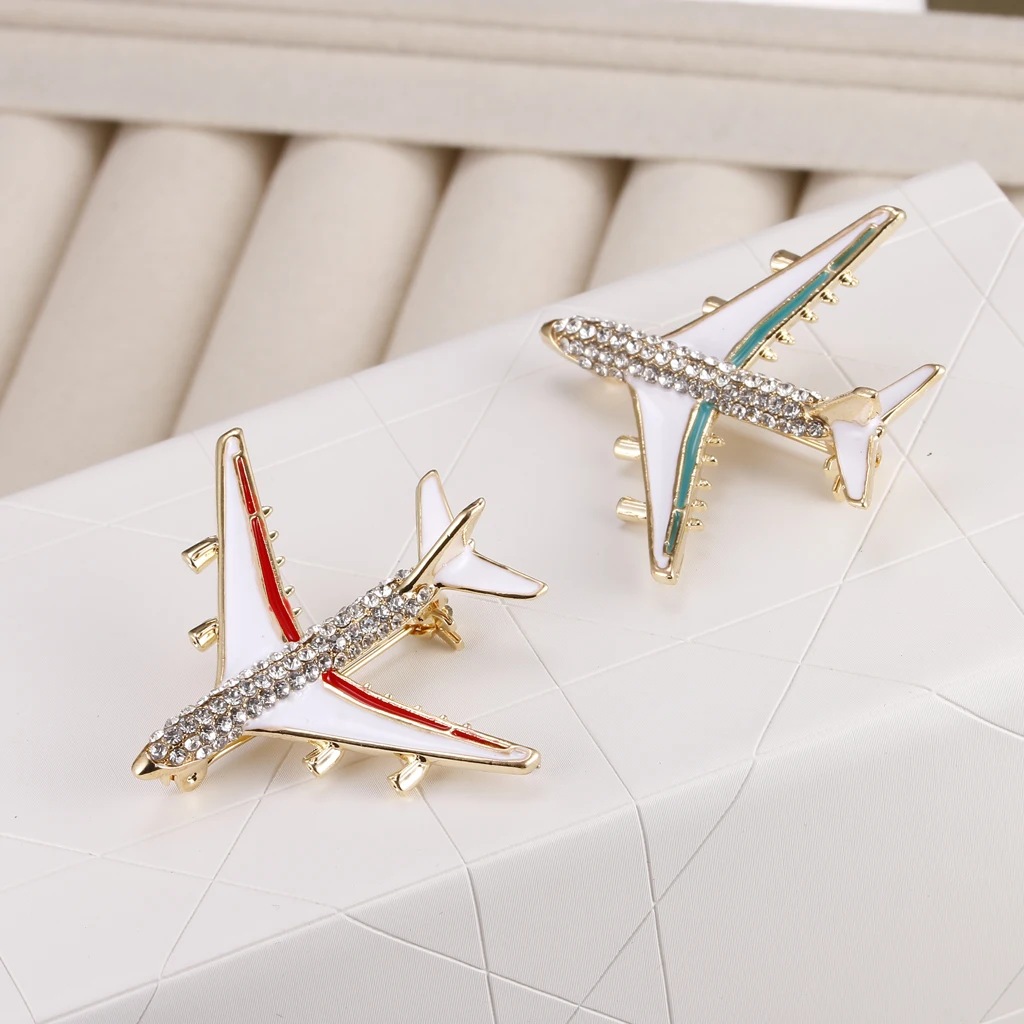 

Crystal/Rhinestone Women's Airplane Aircraft Collar Brooch Pin Mens Jewelry