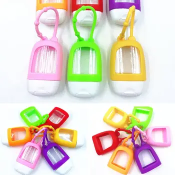 

5/10/20Pcs 30ml Clear Empty Bottles with Silicone Cover Portable Travel Refillable Hand Sanitizer Containers Hanging Case Disinf
