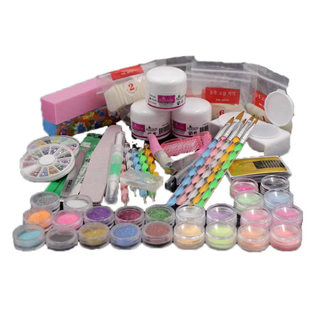 Набор инструментов для начинающих ногтей использование в рукоделии 50 шт лак для ногтей пояс для инструментов 500 шт Набор для дизайна ногтей гель лак для ногтей порошок для ногтей диппин