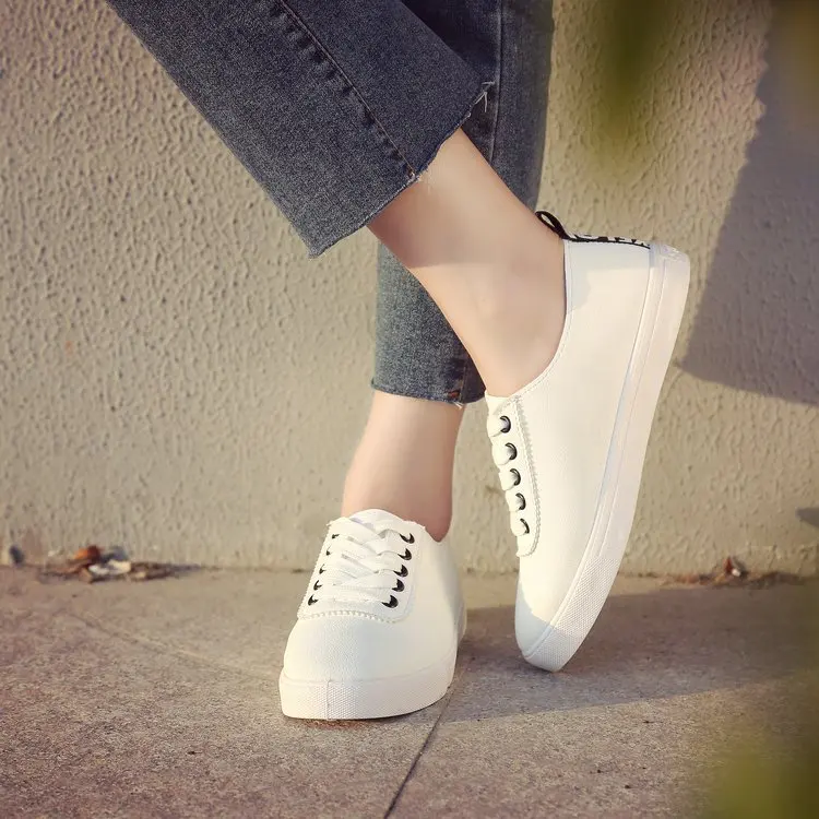 

2018 Spring New Style Korean-style Harajuku Ulzzang White Shoes Women's Versatile Students Flat Shoes Canvas Shoes Women's
