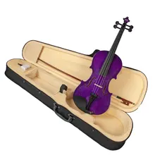 Твердая древесина 4/4 акустический скрипичный набор 4 струнный музыкальный инструмент для студентов фиолетовый