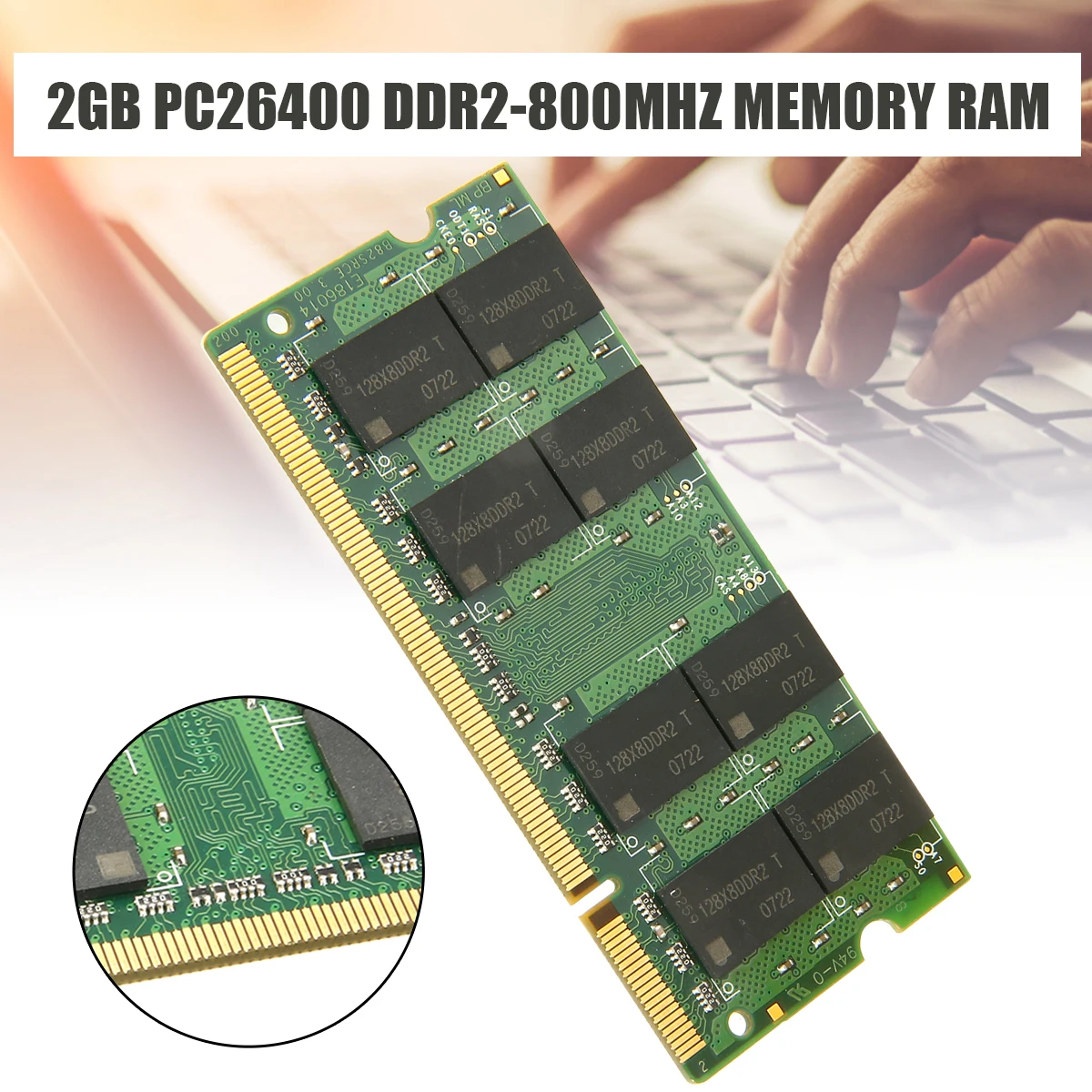 Pohiks 1 шт. 2 Гб DDR 800 800 МГц PC2-6400 200pin без ECC Настольный SODIMM Memory RAMs для компьютера, ноутбука