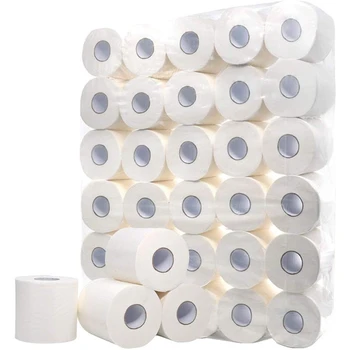 

White Toilet Paper Toilet Roll Tissue Roll Pack of 30 3Ply Paper Towels Tissue,Hollow Replacement Roll Paper Print Interesting T
