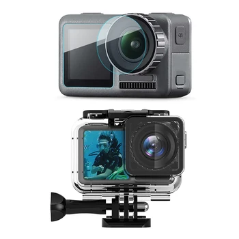 

1pcs 61 Meters Waterproof Case Housing Case Diving Protective Housing Underwater Shell & 3pcs Tempered Glass Sn Protector Le