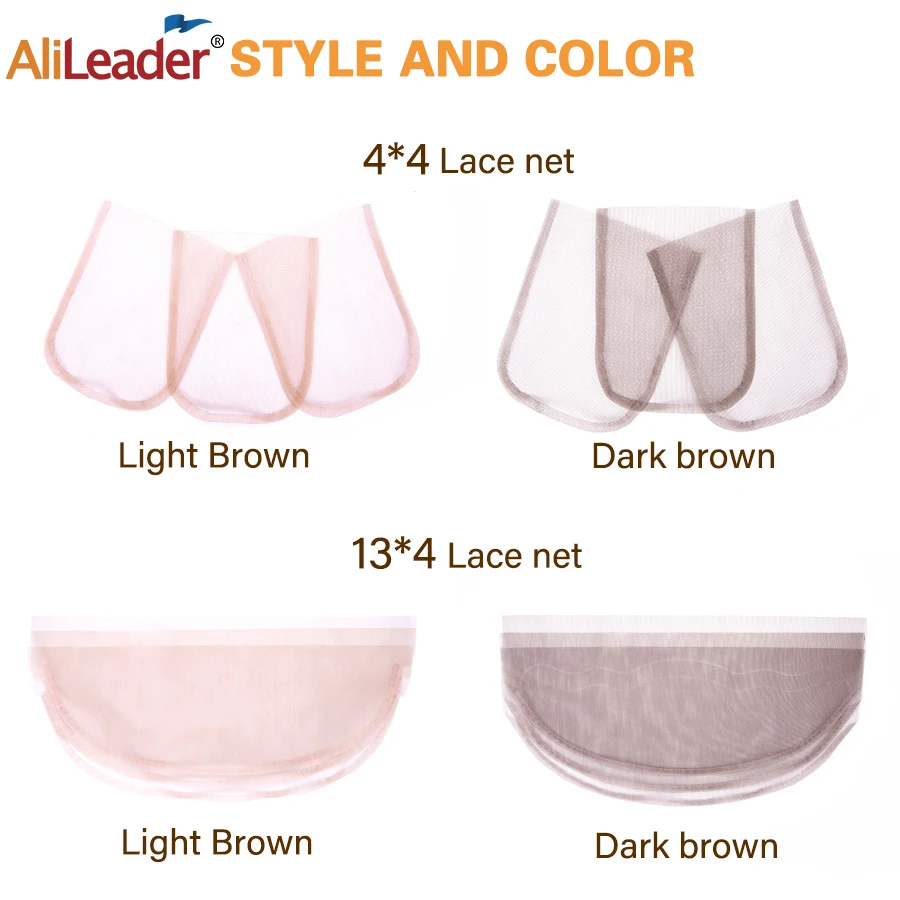 

Alileader 13*4 4*4 Swiss Net For Lace Wig Base Cap Lace Frontal Closure Material 1 Yard Brown Beige Lace Closure Frontal Base