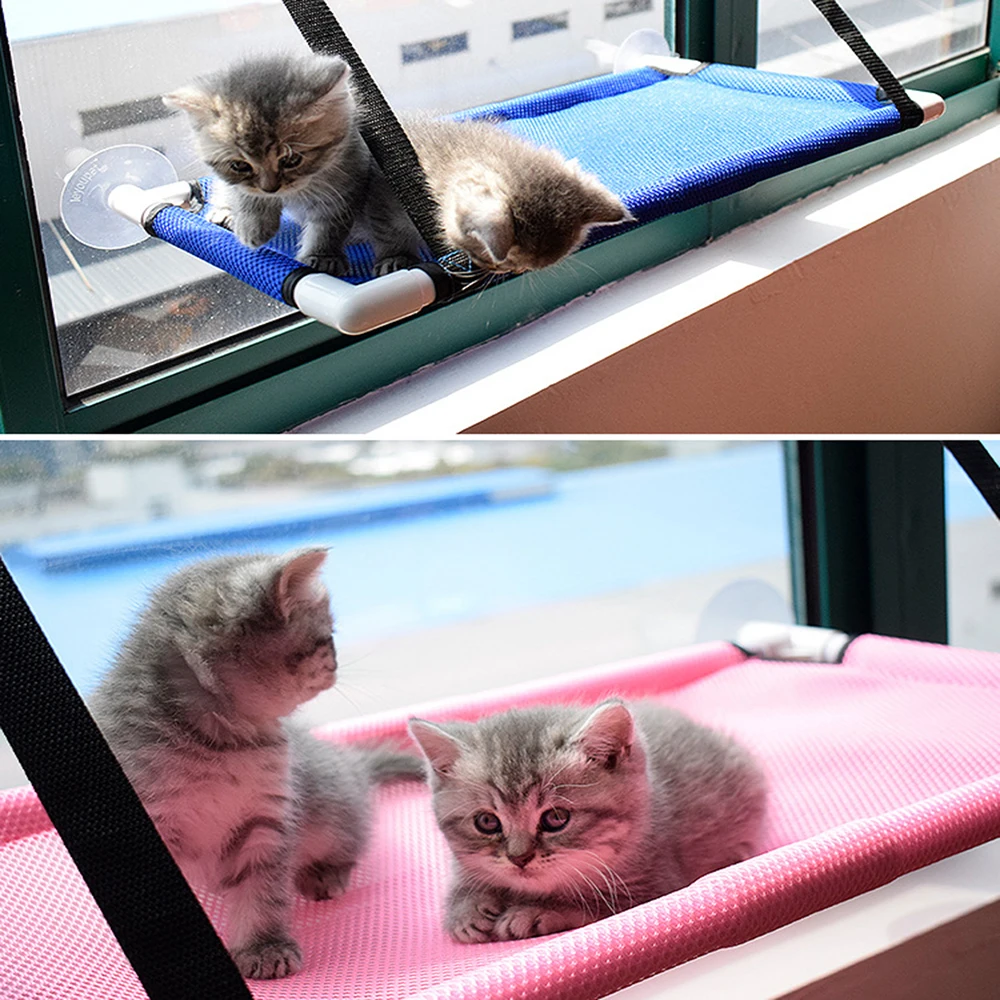 

Bearing 10Kg Pet Cat Hammock Basking Window Mounted Seat Home Suction Cup Hanging Bed Mat Lounge 3 Colors Kitten Cat Accessories