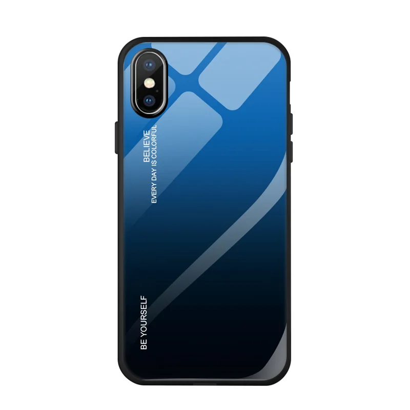Iphonexr градиентное стекло чехол для телефона Apple xsmax закаленное креативный 6SP ударопрочный 7-8 P защитный чехол