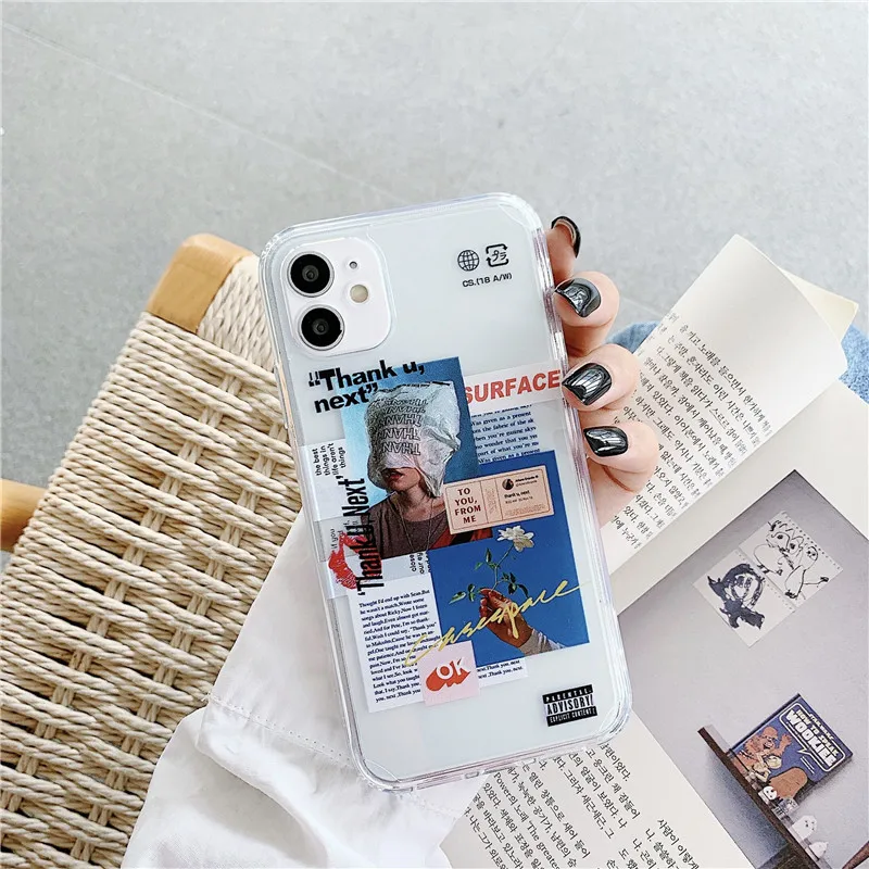 Luxury Fashion Label Straight Edge Phone Cases on For iPhone 12 Mini 11 Pro XS Max X XR 7 8 Plus SE 2020 Funda Soft TPU Cover
