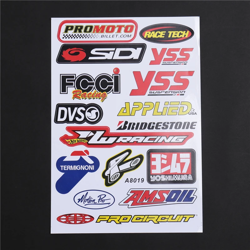2 шт./лот A4 глянцевая пленка наклейки для Promoto Yoshimura YSS мотоцикл велосипед автомобиль блок скутер наклейки водонепроницаемый ПВХ 2 весь набор