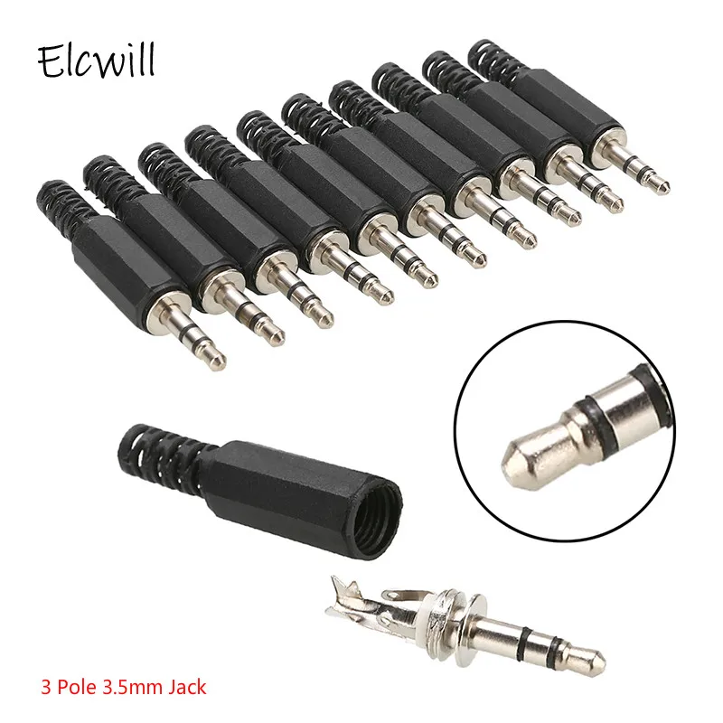 3.5mm Solder Plug DIY Audio Earphone Jack Headphone Speaker Cable Repair Connector Adapter