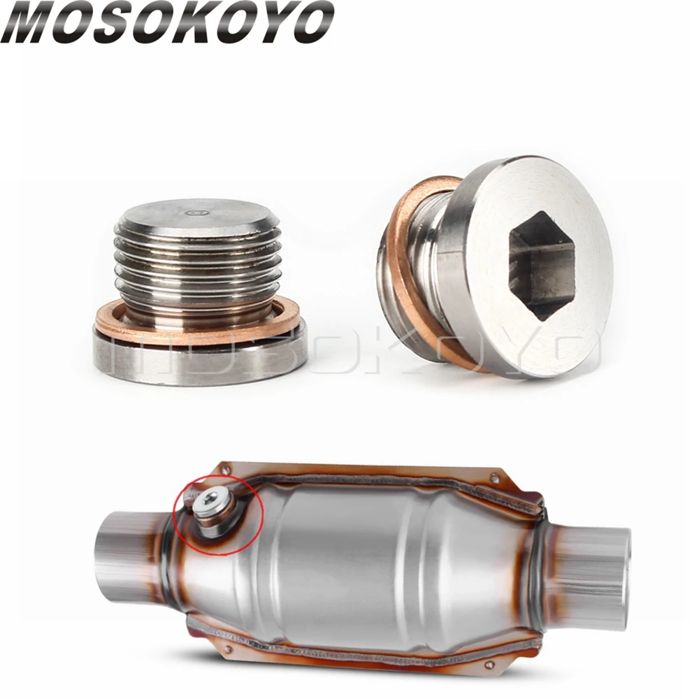 

Резьбовая пробка для датчика содержания кислорода O2, переходник для выхлопных газов из нержавеющей стали 304, с шестигранной головкой 5/16 дюйма, резьба M18 x 1,5 мм, адаптер для датчика o2