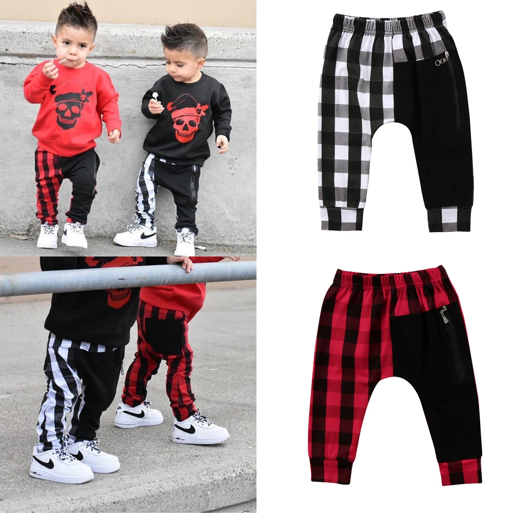 boys plaid joggers