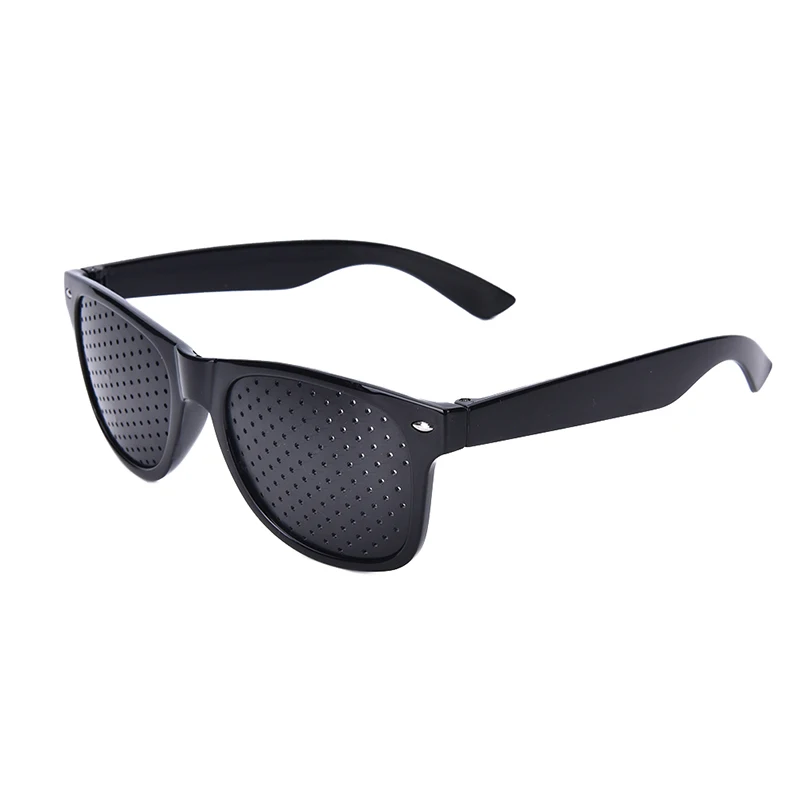 Очки Для Ухода За Зрением с отверстием, пластиковые очки для упражнений на глаза, улучшенные черные очки