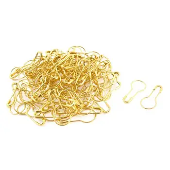 

100Pcs Gold Tone Coilless Safety Pins Knitting Stitch Marker Pear Shape Bulb Gourd Calabash Shape Hangtag Pins Home Safety Pins
