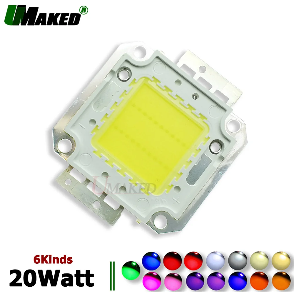Umaked High Power 20W Led Chip Smd Cob Diodo 30Mil Epistar Chip Luce Calda/Natrual/Bianco/Freddo Per Faretto Proiettore Lampadina Led