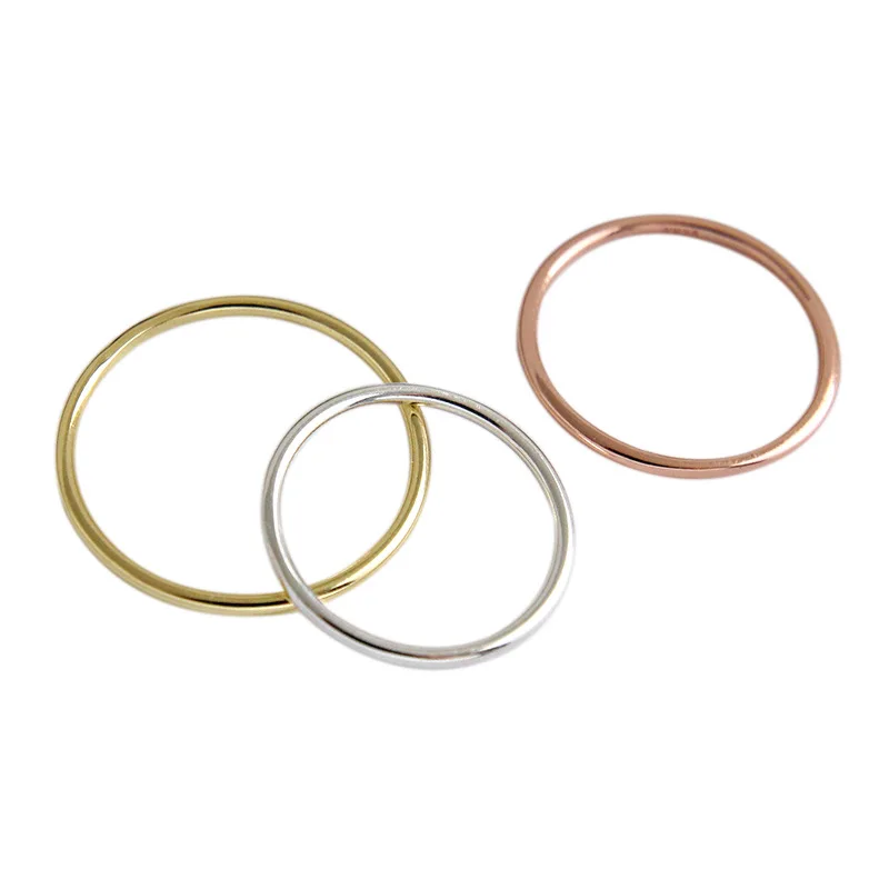 Silver Ring SHANICE Real Pure S925 Sterling Fashion Simple Smooth Fine Thin Little finger For Women Jewelry