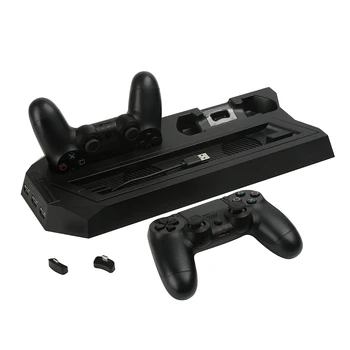 

Game Console Vertical Cooling Stand with Dual Joystick Controller Charger Dock Station for Sony PS4 Slim Game Machine Charging