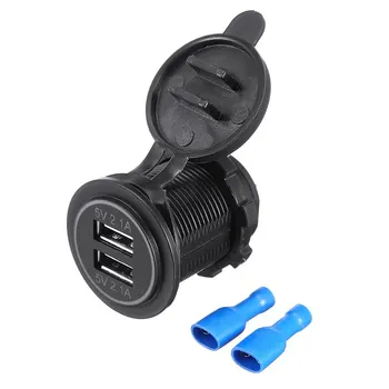 

LED Light Dual USB Socket Charger Power Adapter Outlet Car Truck VAN ATV Boat Waterproof For Phone Tablet DVR GPS 5V 4.2A