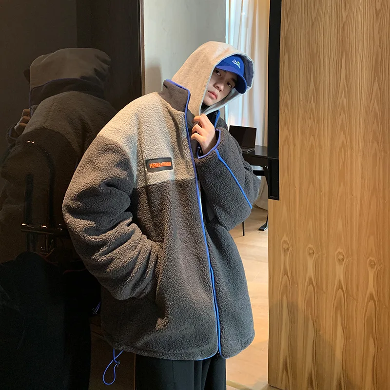 

Men's Korean Style Loose Casual Cotton-padded Jacket with Stand-up Collar, All-match Handsome Bread Jacket Winter Jacket Men