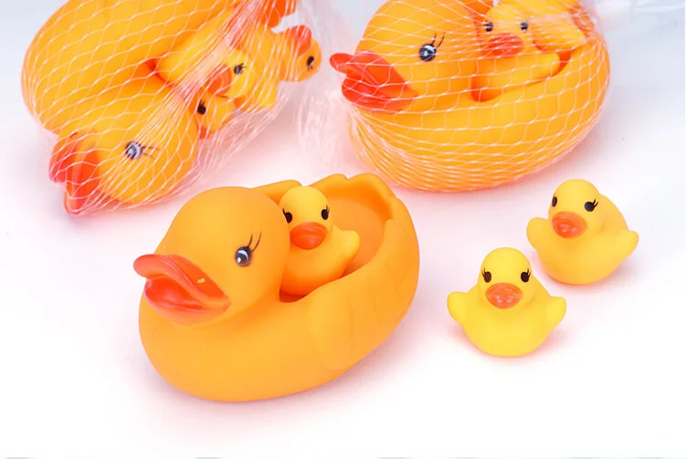 4 упаковки резиновая утка звук делая утка детские игрушки для ванной воды