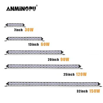 

ANMINGPU 30W 90W 180W LED Light Bar Offroad Spotlight LED Bar 12V 24V LED Work Light for Truck Boat Tractor 4x4 Car Driving Lamp