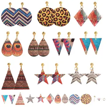 

1 Set DIY Jewelry Making, Printed Iron Pendants, Brass Stud Earring Findings