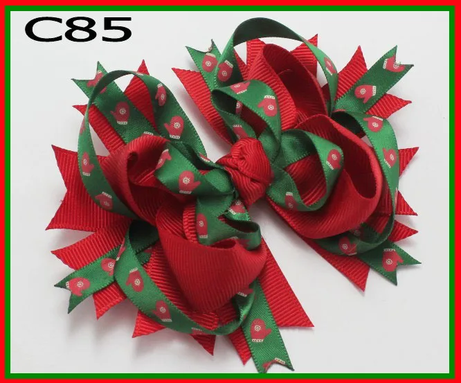 chb20121112085 B 15 шт. рождественские банты для волос карамельный тростник бант Санта заколка для волос олень праздник веселая Рождественская бабочка - Цвет: chb20121112085
