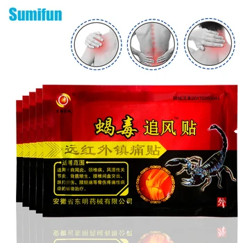 

Sumifun 8Pcs/Bag Chinese Pain Relief Patch Muscle Massage Relaxation Capsicum Back Neck Muscle Joint Pain Herbs Plaster C494