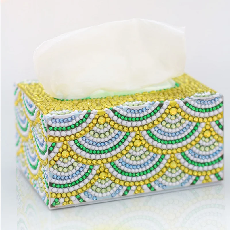 

New 3D Diamond painting Tissue box Three-dimensional handmade art cosmetic tissue dispenser Children's DIY cartoon home decor
