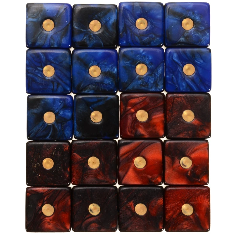10pcs Blue/Red Acrylic Spot Dice 6 Sided Dice 16mm Dice Portable Table Games Party Tool Right Angle Dice
