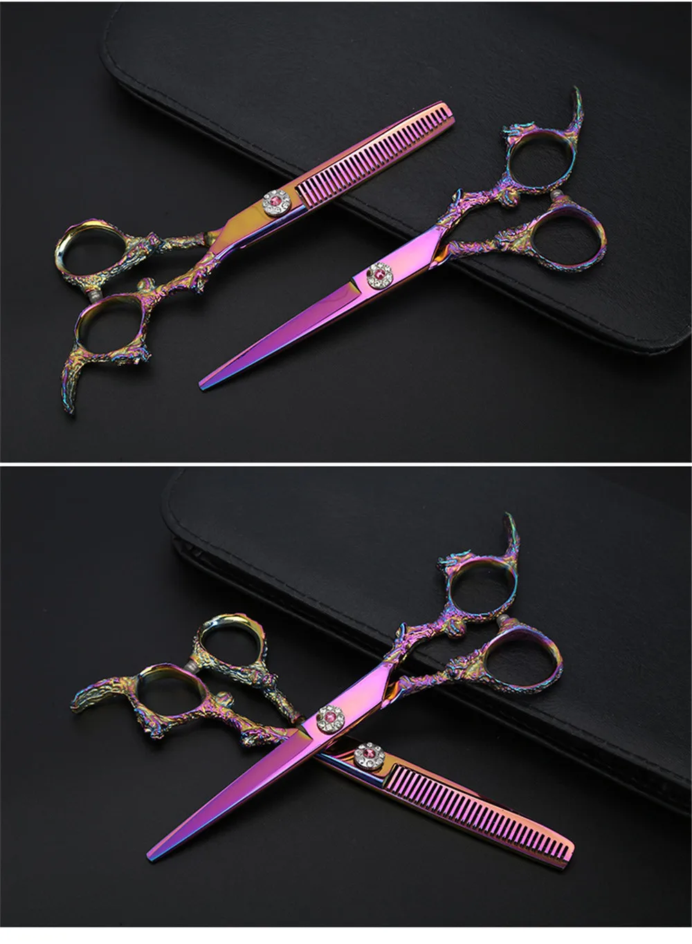 GOZLILI Professional Grooming Scissors Stainless Steel Electroplatin Hair Thinning Shear Sharp Edge Scissors Barber Cutting Tool (8)