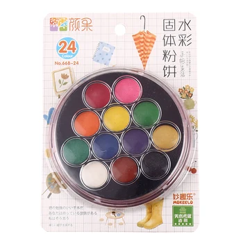 

12/24 Colors DIY Solid Pigment Children Watercolor Paint Set Quick Dry Beginner Kids Gift Drawing Compact Students Art Supplies