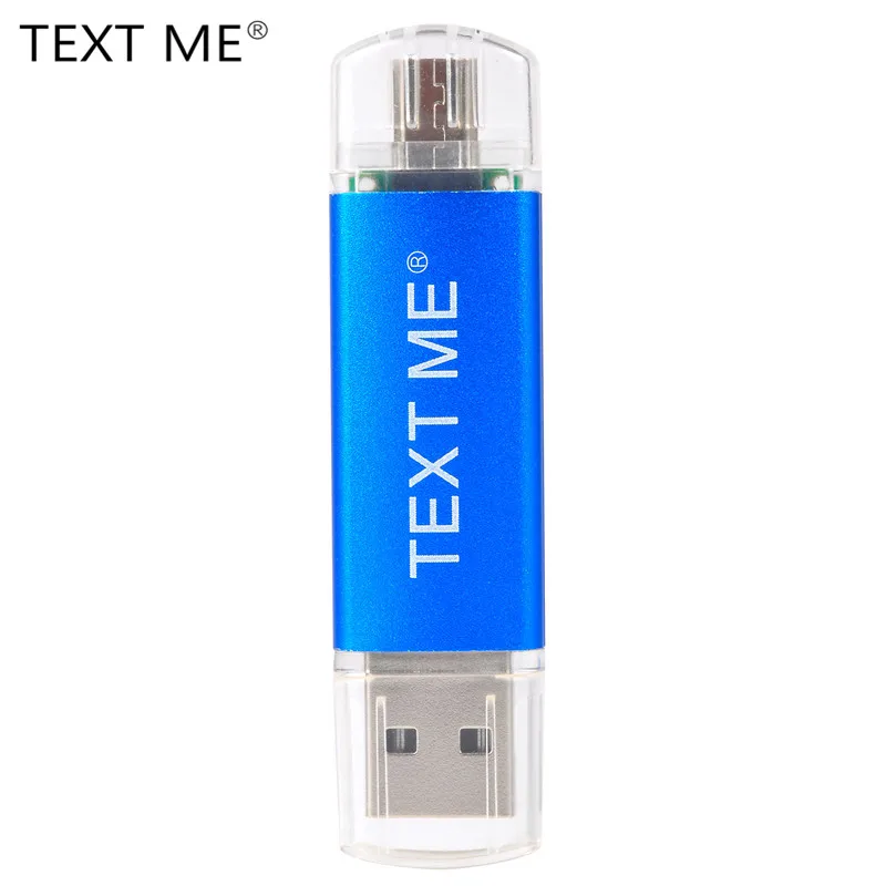 TEXT ME OTG USB2.0 64 Гб USB флешка usb 2,0 USB флеш-накопитель OTG 4 ГБ 8 ГБ 16 ГБ 32 ГБ usb2.0 флешка - Цвет: Синий