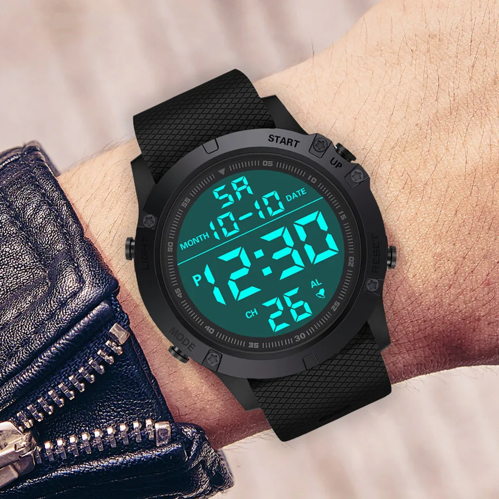 Men Sports Watches Fashion Chronos Countdown Men's Waterproof LED Digital Watch Man Military Clock Relogio Masculino Digital Wat