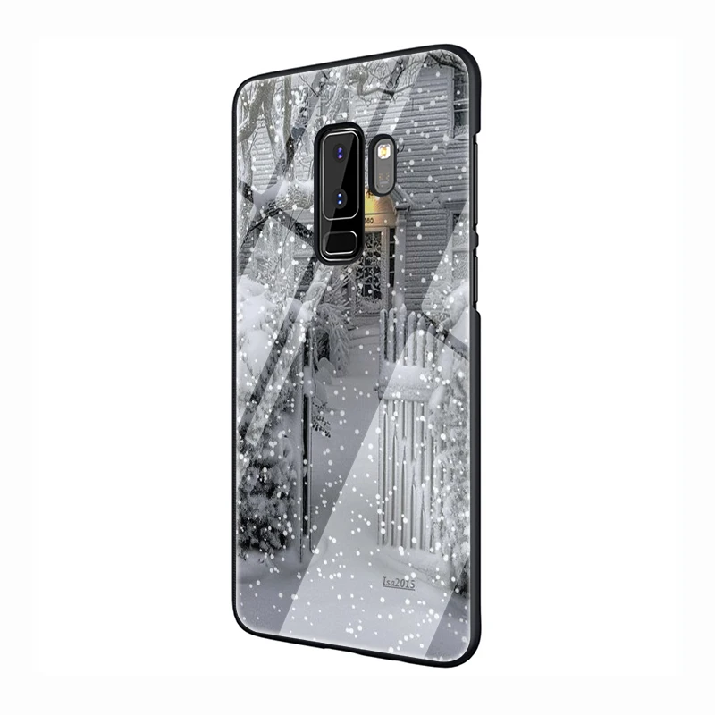 G3 EWAU Пейзаж Зима Снег закаленное Стекло чехол для телефона для samsung S7 край S8 S9 S10 Note 8, 9, 10, плюс A10 20 30 40 50 60 70 - Цвет: G3