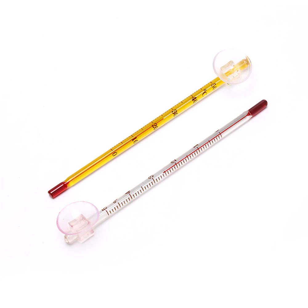 Glass Aquarium Thermometer Fish Tank Submersible Temperature Measuring Tool With Suction Cup 14CM 0-50℃ Aquarium Accessory