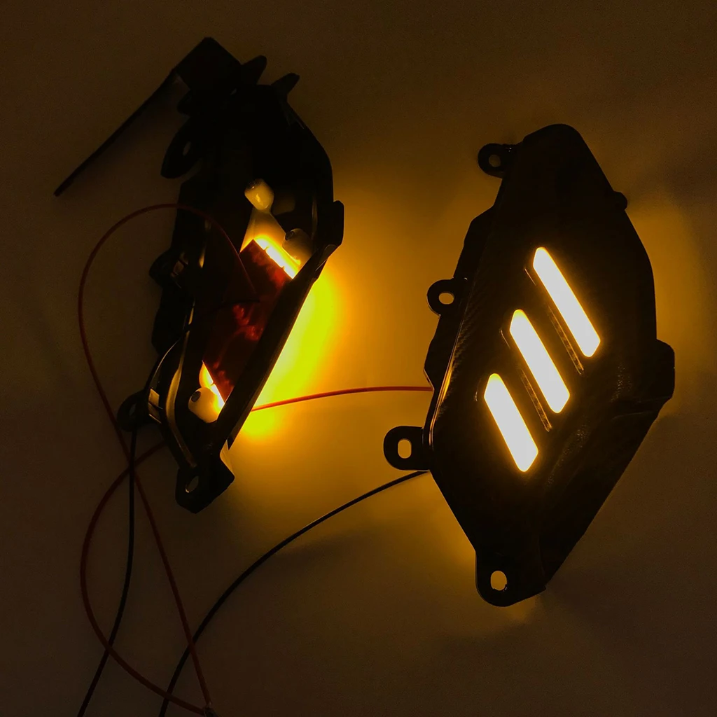 Motorcycle Rear Side Guard Cover Cap with LED Light Trim For Yamaha Nmax 155