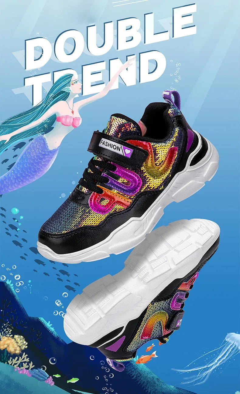 PINSEN 2019 Autumn children's sneakers Girls Shoes Kids Sport Shoes Shining Fashion Casual Child Shoes For Girl chaussure enfant (10)