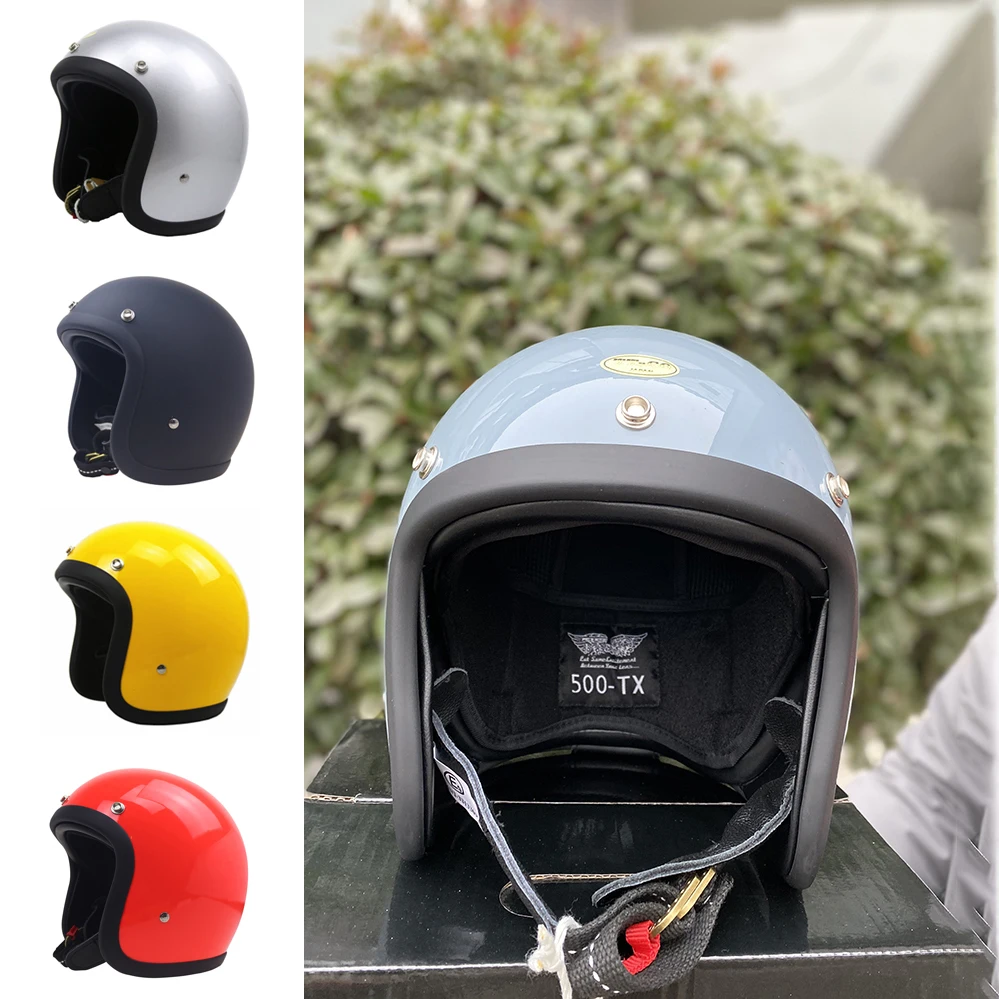 Винтажный мотоциклетный шлем с открытым лицом 3/4 для кафе гоночный Ретро