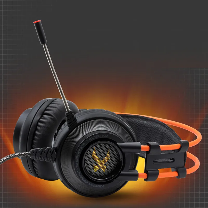 FINEBLUE Xiberia K9 Игровые наушники с микрофоном и светодиодной подсветкой для ноутбука