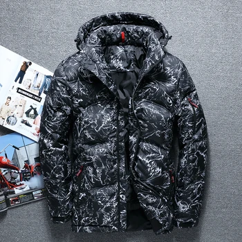 

New Fashion clothing thick coat warm men's down jacket White duck down high quality fur collar hooded winter jacket men's coat