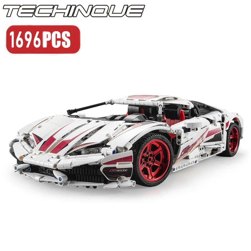 1696 шт. Супер гоночный автомобиль кирпичи RC/Non RC комплект техника MOC модель