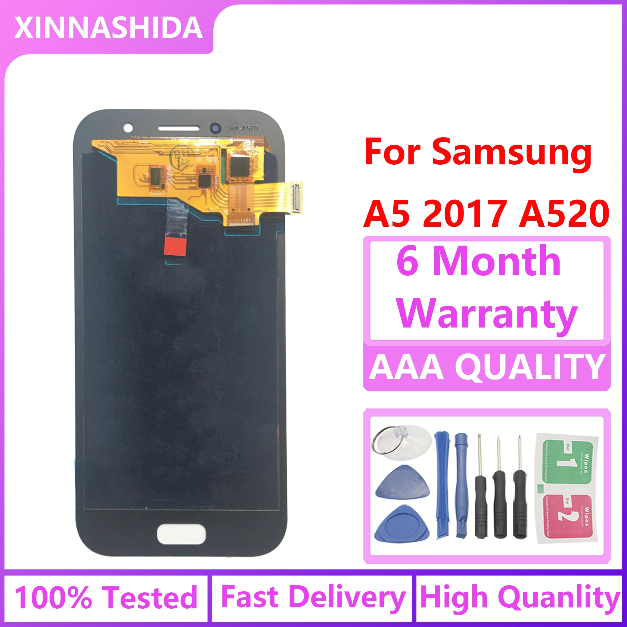 ЖК-дисплей с сенсорным экраном и дигитайзером в сборе для SAMSUNG GALAXY A5 2017 A520 A520F A520K |