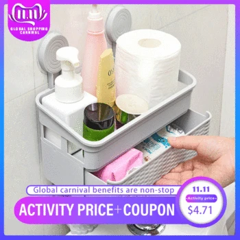 

Punch-free Multifunctional Toilet Rack Creative Bathroom Debris Storage Rack Shelves for Wall Bathroom Organizer