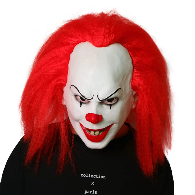 Стивен Кинг это террор Pennywise косплей костюм на Хэллоуин комбинезоны Джокера клоун фигура страшная Маска Из Латекса парик для мужчин и женщин