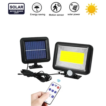 

100 LED solar Power PIR Motion Sensor Light Wall Light In/Outdoor Garden Security Lamp seperable 5M cable 3 modes optional remot