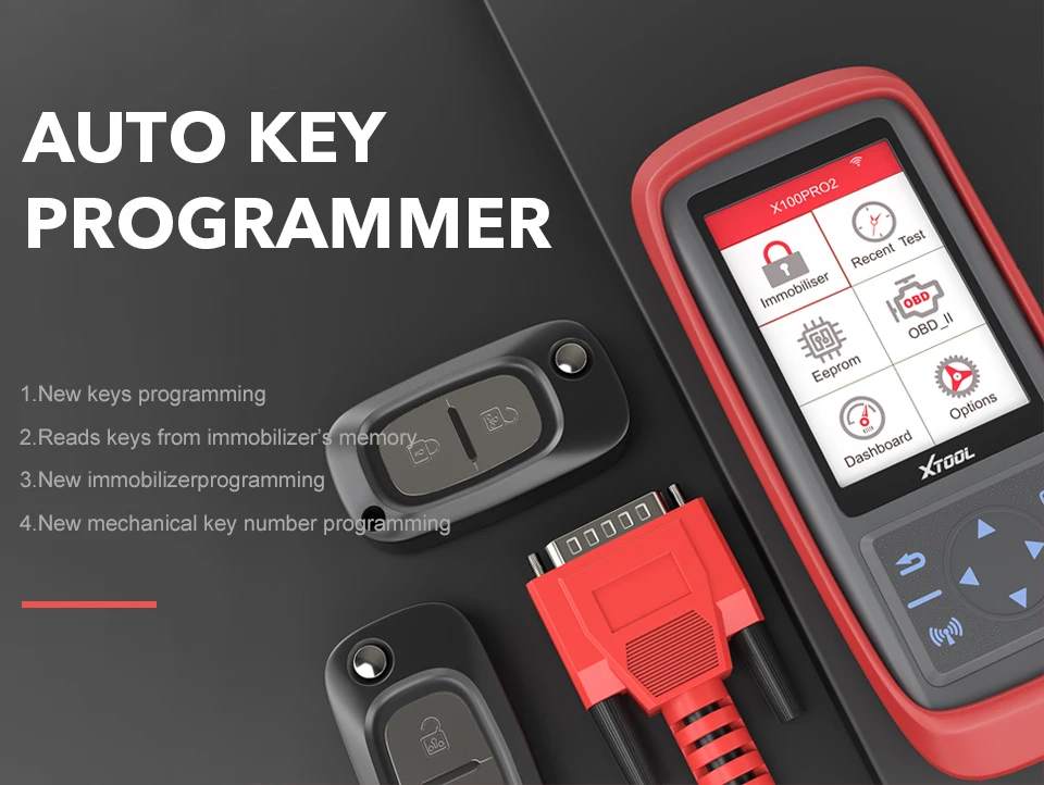 [Дистрибьютор xtool] xtool X100 PRO2 автоматический ключевой программист диагностический инструмент OBD2 регулировка одометра с адаптером для считывания кода EEPROM